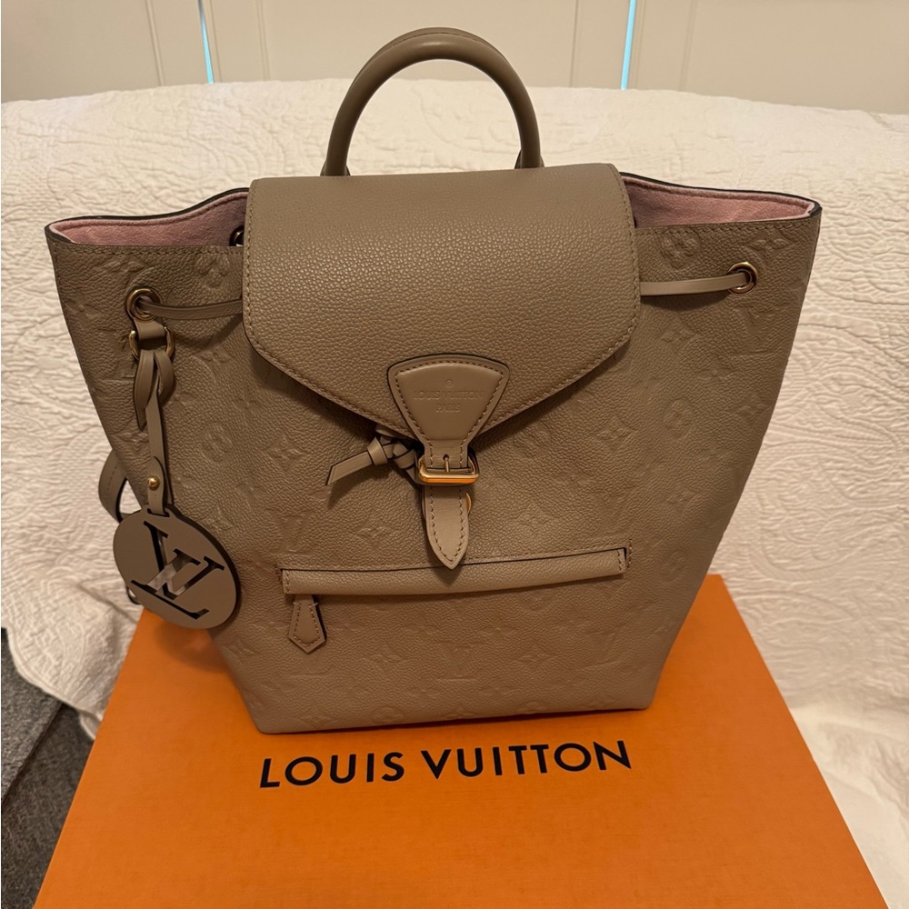Louis Vuitton Montsouris NM Backpack Monogram Empreinte Leather Turtledove